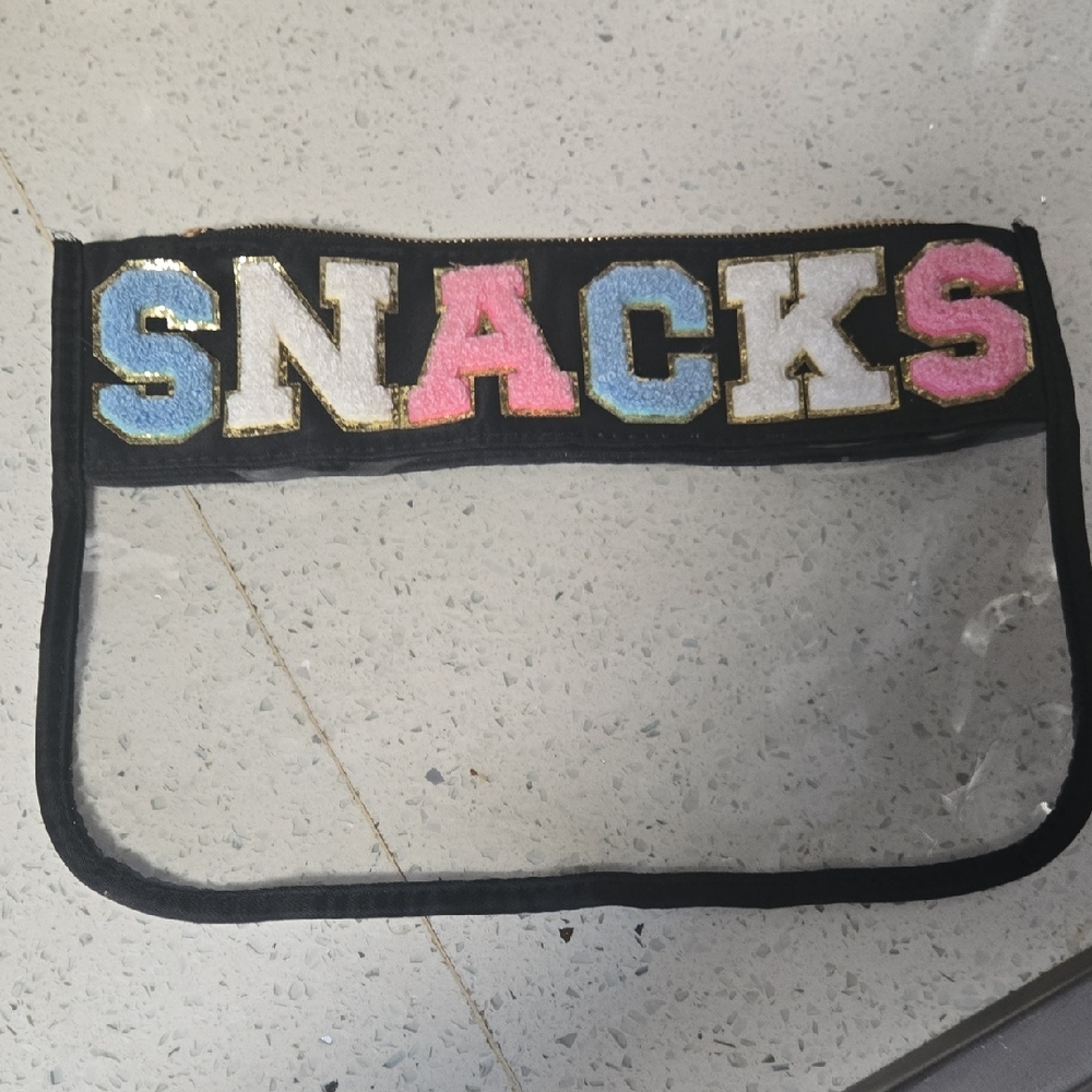 Clear Kids Snack Pouch with Multicolor Lettering